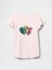 Kız Çocuk Pembe Fırfır Kol Pullu Grafikli T-Shirt 4