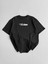 Baskılı Oversize Bisiklet Yaka T-Shirt - Siyah 1