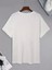Uçak Baskılı Oversize Bisiklet Yaka T-Shirt - Beyaz 4