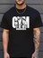 Sporda Günlük Hayata Giyilebilir Gym Baskılı Oversize Bisiklet Yaka Erkek T-Shirt - Siyah 1