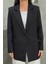 Kadın Blazer Ceket Rahat Kalıp Astarlı Tek Düğmeli Ceket 4