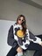 Kadın Smiley Face Kapüşonlu Sweatshirt - Siyah 2