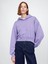 Kadın Lila Gap Logo Vintagesoft Crop Kapüşonlu Sweatshirt 1