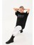 Taş Desenli Oversize T-Shirt - Siyah 4