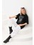 Taş Desenli Oversize T-Shirt - Siyah 3