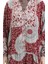 Viskon Kumaş Yarım Düğmeli Desenli Elbise 0061-04 Bordo 4