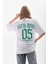 Baskılı Oversize T-Shirt - Beyaz 5
