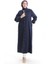 Boydan Düğmeli Kot Ferace 0058-01 Lacivert 1