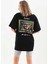 Baskılı Oversize T-Shirt - Siyah 5