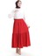 Bürümcük Kumaş Beli Lastikli Etek 0066-01 Bordo 2