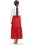 Bürümcük Kumaş Beli Lastikli Etek 0066-01 Bordo 4