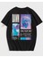 Baskılı Oversize T-Shirt - Siyah 1