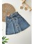 Önü Düğmeli Kot Kız Çocuk etek - Açık Mavi 1