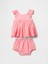 Bebek Pembe Fırfırlı Işlemeli Outfit Set 1