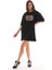 Bisiklet Yaka Baskılı Oversize T-Shirt - Siyah 3