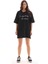 Bisiklet Yaka Baskılı Oversize T-Shirt - Siyah 3