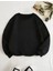 Üç Iplik Biskilet Yaka Sweatshirt - Siyah 1