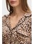 Sasha Leopar Desenli Regular Fit Yüksek Bel Bol Paça Modal Pijama Takımı O5RX08KCIN2 Bayan Pijama Takımı O5RX08 Kcın2 P1KN 5