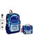 Mavi Astronot Baskılı Okul Çantası Ve Beslenme Çantası Seti - Erkek Çocuk - Usb Soketli 1