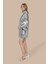 Payetli V Yaka Oversize Mini Elbise 2