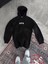 Uzun Kol Kapüşonlu Göğüs Baskılı Sweatshirt - Siyah 2