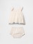 Bebek Kırık Beyaz Fırfırlı Işlemeli Outfit Set 3