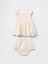 Bebek Kırık Beyaz Fırfırlı Işlemeli Outfit Set 1