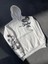 Uzun Kol Kapüşonlu Baskılı Sweatshirt - Beyaz 3
