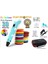 3D Pen Üç Boyutlu Yazıcı Kalem Printer (12 Adet 3 Metre Filament -36 Metre LED Ekranlı Adatörlü 1
