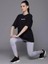 Kadın Baskılı Oversize T-Shirt - Siyah 1