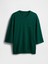 Erkek Koyu Yeşil Oversized Terry Bisiklet Yaka T-Shirt 2
