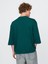 Erkek Koyu Yeşil Oversized Terry Bisiklet Yaka T-Shirt 4