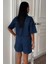 Taş Detaylı Gömlek Şort Denim Takım 10175 4
