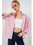 Oversize Kısa Kol Gömlek 20315 - Pembe 3
