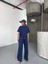 Osy Modal Yumuşak Dokulu Kumaş Kısa Kollu Bluz Rahat Pantalon Ikili Takım- Lacivert 2