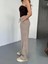 Osy Modal Yumuşak Dokulu Kumaş Nakış Işlemeli Rahat Bol Paça Eşofman Pantalon - Bej 2