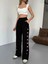 Osy Modal Yumuşak Dokulu Kumaş Nakış Işlemeli Rahat Bol Paça Eşofman Pantalon - Siyah 4