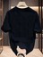 Aıcg Baskılı Kadın Oversize Bisiklet Yaka T-Shirt - Siyah 2