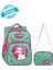 Mint Yeşili Kedi Desenli Embos Ilkokul Çantası Beslenme Çantalı 24002 2