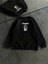 Kışlık Bisiklet Yaka Baskılı Sweatshirt - Siyah 2