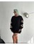 Bisiklet Yaka Baskılı Sweatshirt - Siyah 1