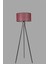 Fısco Tripod Siyah Lambader Silindir Hasır Bordo Abajurlu 3