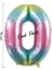 Folyo Balon 0 Rakamı Helyum Balon 76 cm Gökkuşağı - 0 Yaş Balonu - 0 Rakam Balon - 34 Inch 1