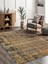 Sarı Siyah Eskitme Halı, Dokuma Taban Dekoratif Şönil Kilim Ks-Dkm-62 1