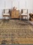 Sarı Siyah Eskitme Halı, Dokuma Taban Dekoratif Şönil Kilim Ks-Dkm-62 4