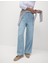 Denim Büzgülü Wide Leg Pantolon 2