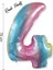 Folyo Balon 4 Rakamı Helyum Balon 76 cm Gökkuşağı - 4 Yaş Balonu - 4 Rakam Balon - 34 Inch 1