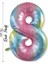 Folyo Balon 8 Rakamı Helyum Balon 76 cm Gökkuşağı - 8 Yaş Balonu - 8 Rakam Balon - 34 Inch 1