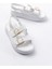 24413-572 Beyaz Günlük Dolgu Topuk Toka Aksesuarlı Kadın Sandalet 3