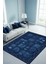 Lacivert Mercan Desenli Patchwork Eskitme Halı Dijital Baskılı Dokuma Kaymaz Tabanlı Yıkanabilir Oturma Odası Halısı 1